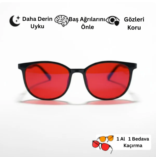 BLUVİA®  Unisex Kırmızı Camlı Mavi Işık  Gözlüğü